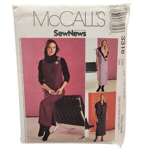 McCalls Pattern Dress Jumper Shirt Jacket SewNews #3316 Misses Size FF 16-22